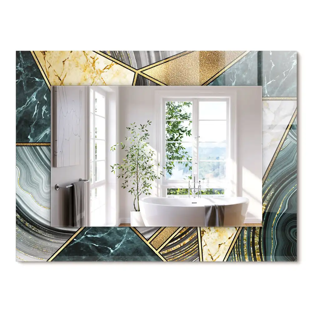 Miroir rectangulaire imprimé motifs géométriques abstraits