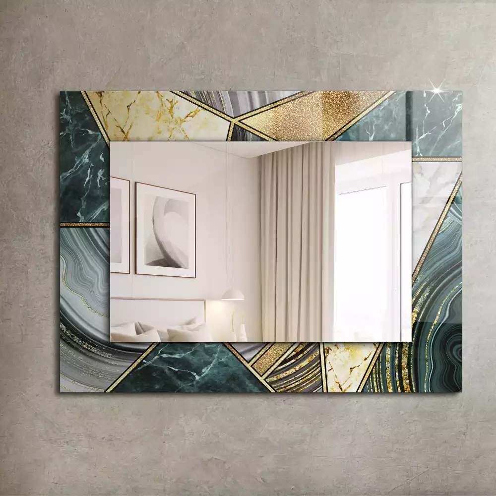 Miroir rectangulaire imprimé motifs géométriques abstraits