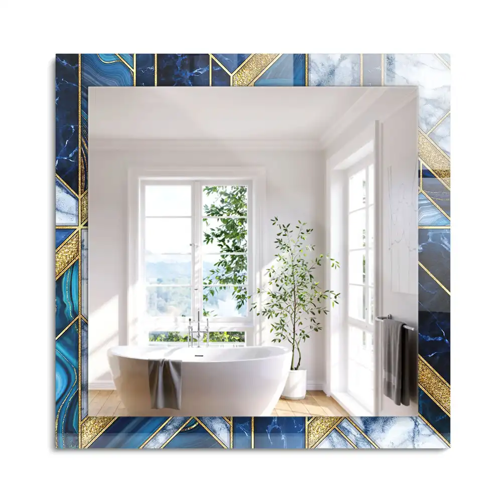 Miroir rectangulaire décoratif imprimé mosaïque géométrique abstraite