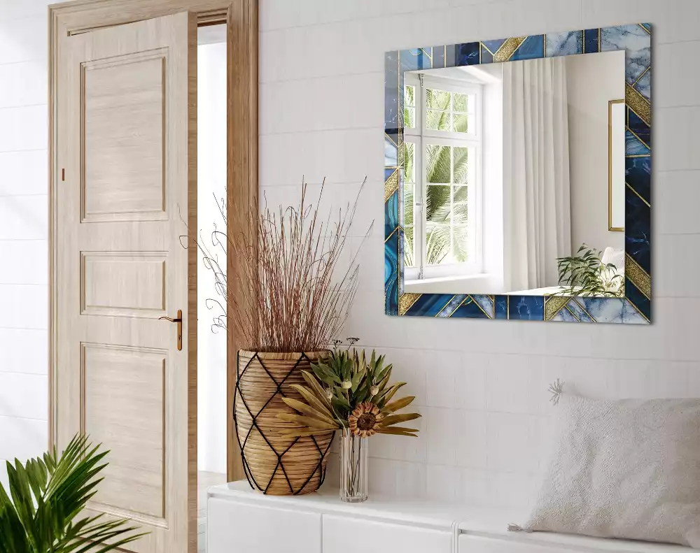 Miroir rectangulaire décoratif imprimé mosaïque géométrique abstraite