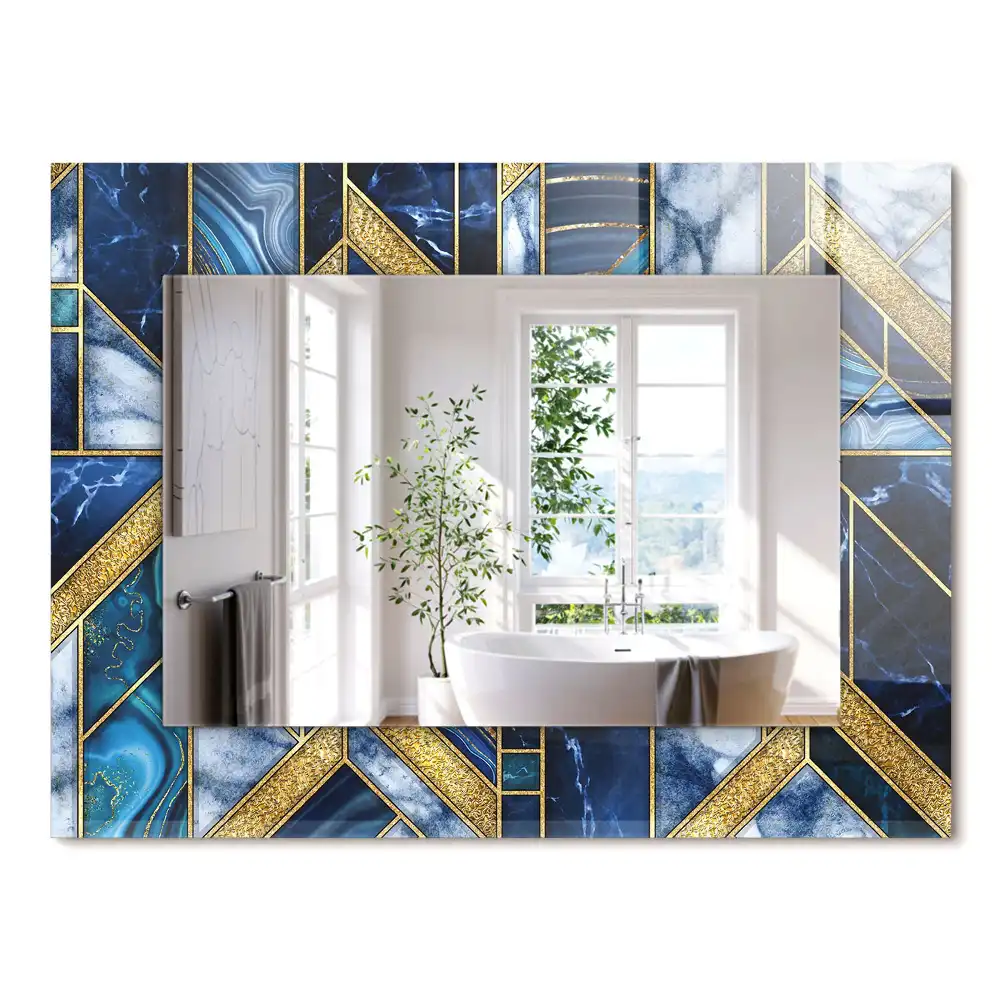 Miroir rectangulaire décoratif imprimé mosaïque géométrique abstraite