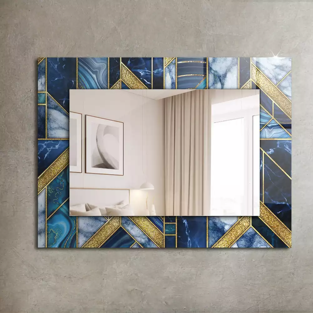 Miroir rectangulaire décoratif imprimé mosaïque géométrique abstraite