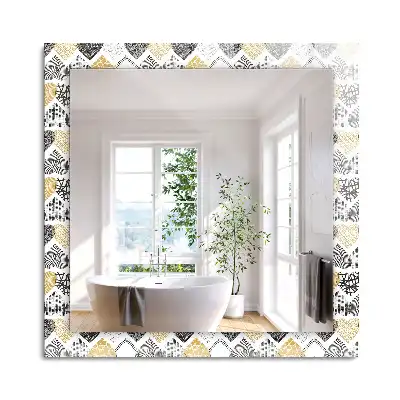 Miroir rectangulaire avec cadre imprimé petits cœurs colorés