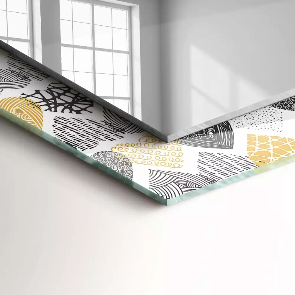 Miroir rectangulaire avec cadre imprimé petits cœurs colorés