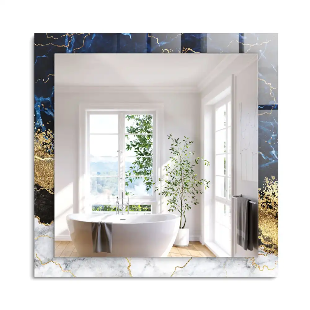 Miroir rectangulaire décoratif abstraction de marbre