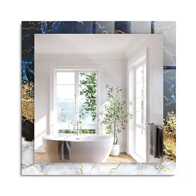 Miroir rectangulaire décoratif abstraction de marbre