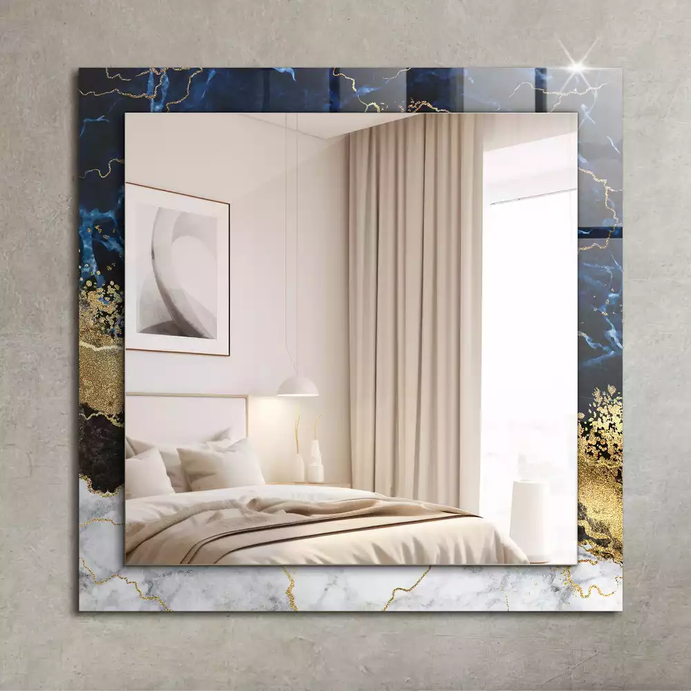 Miroir rectangulaire décoratif abstraction de marbre