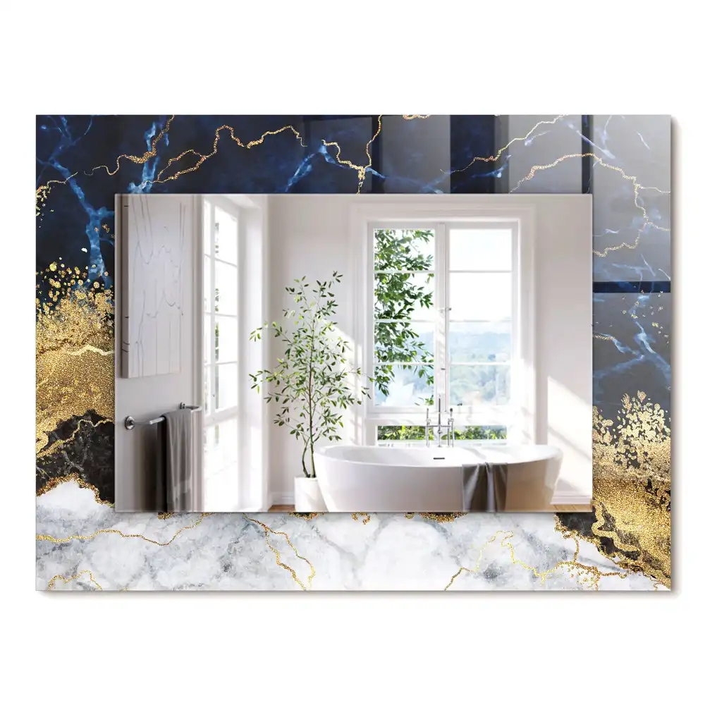 Miroir rectangulaire décoratif abstraction de marbre