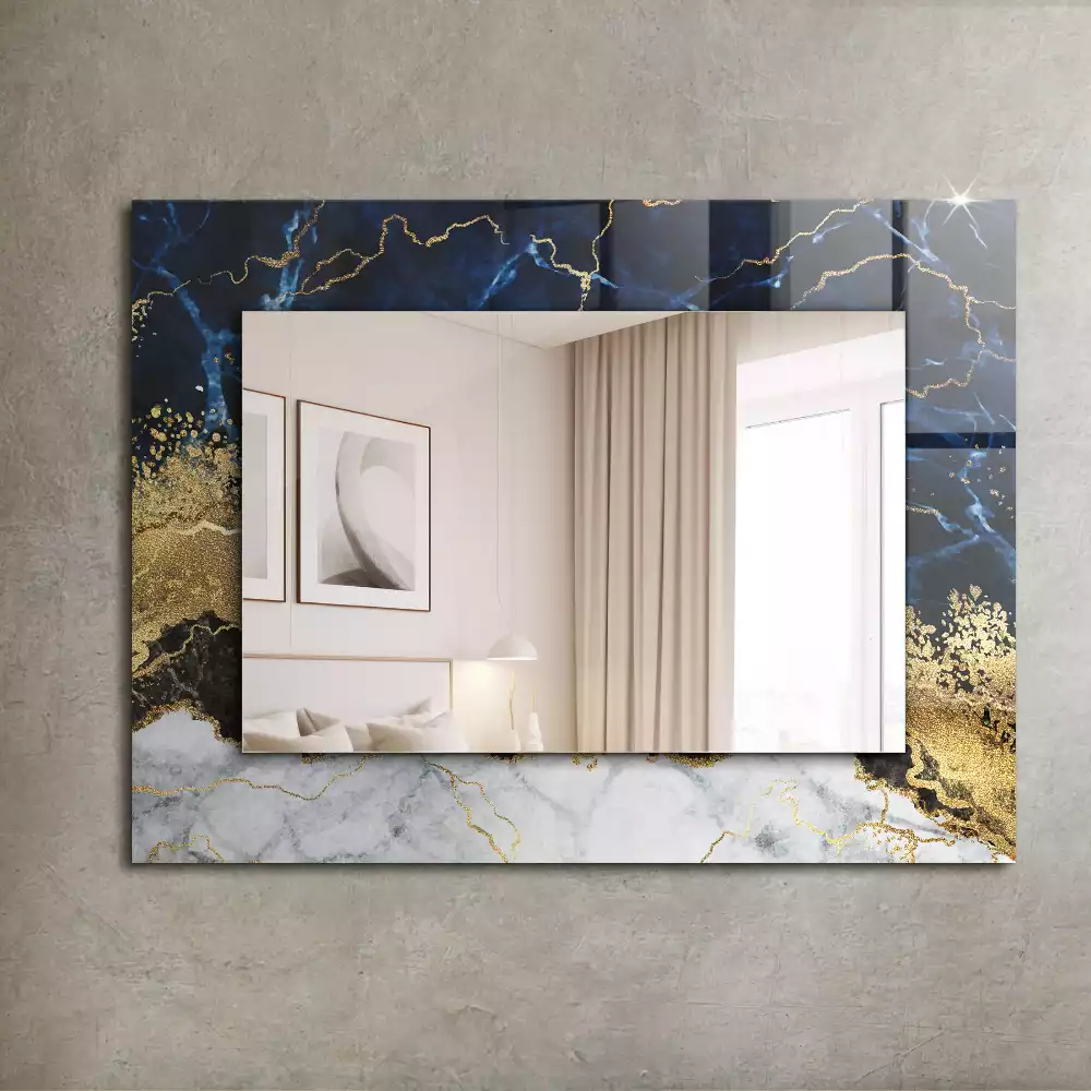 Miroir rectangulaire décoratif abstraction de marbre