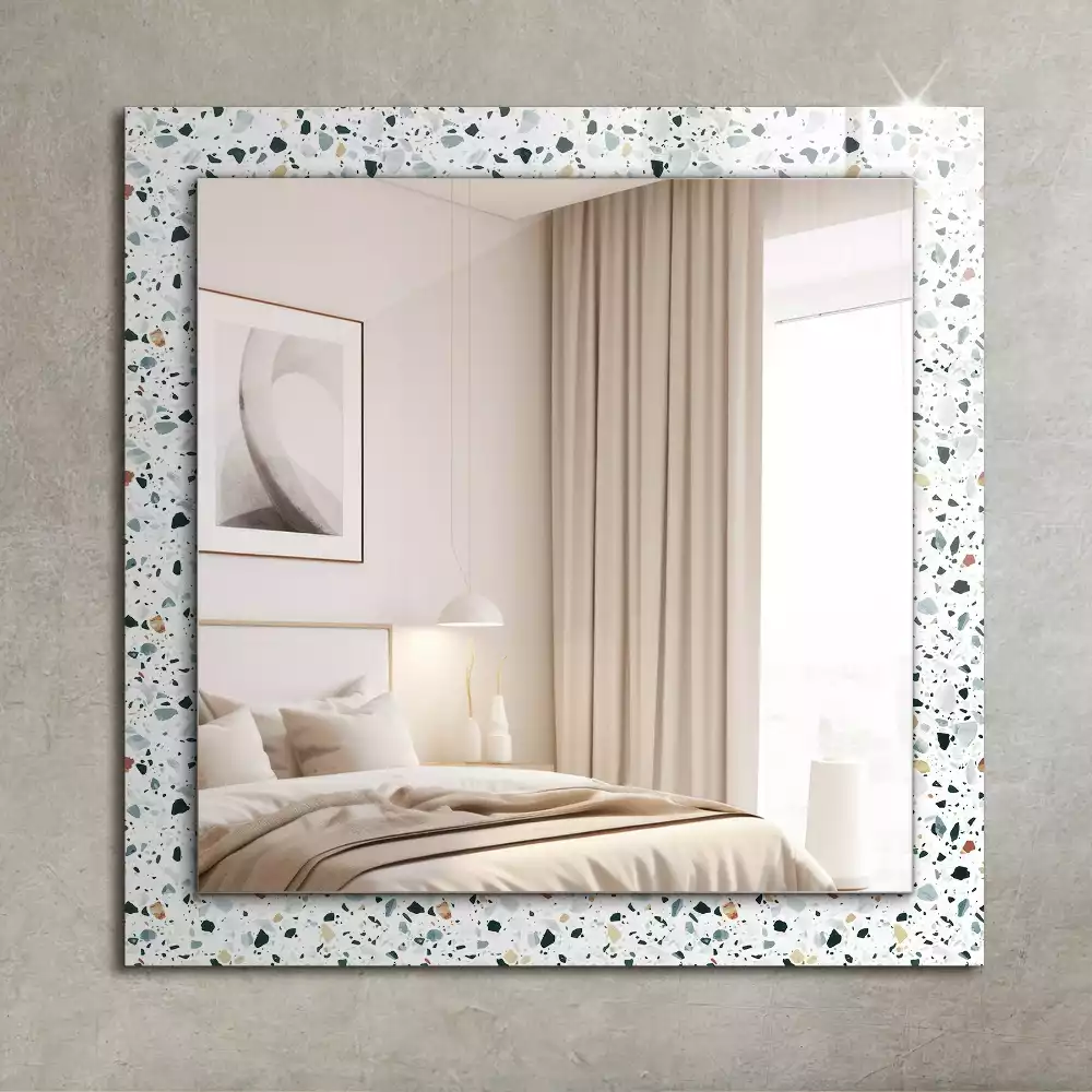 Miroir rectangulaire décoratif mosaïque style terrazzo