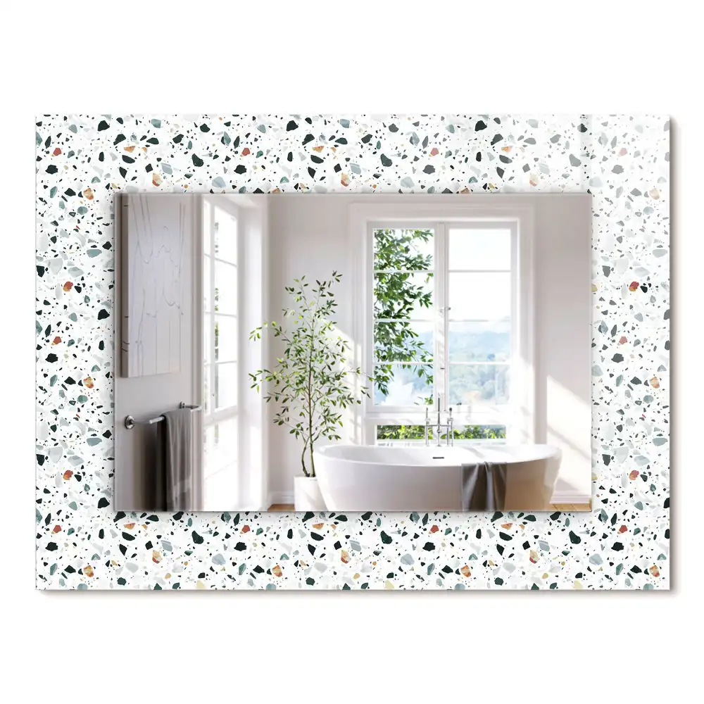 Miroir rectangulaire décoratif mosaïque style terrazzo
