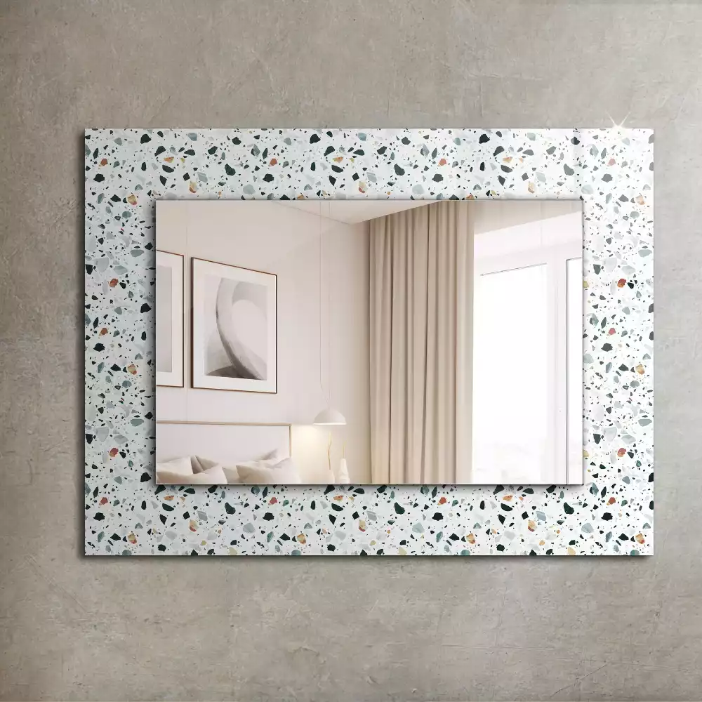 Miroir rectangulaire décoratif mosaïque style terrazzo