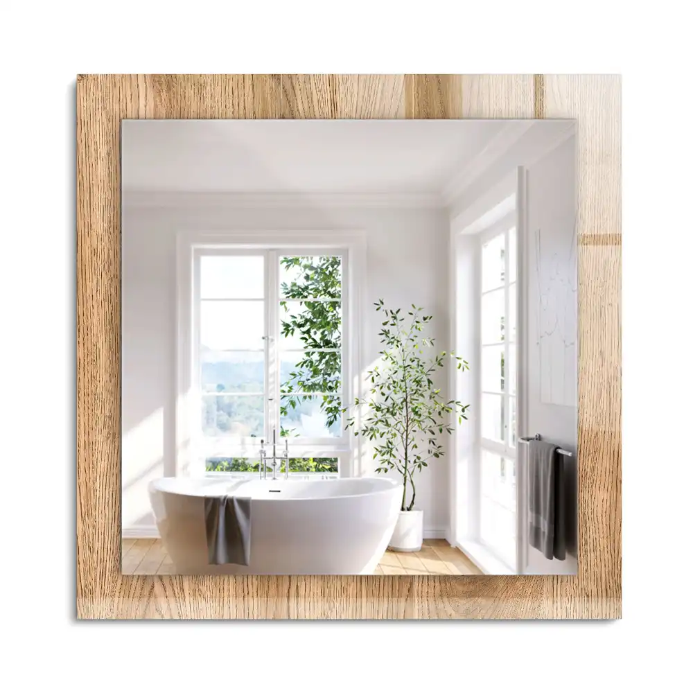 Miroir rectangulaire décoratif imprimé structure du bois