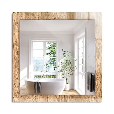 Miroir rectangulaire décoratif imprimé structure du bois
