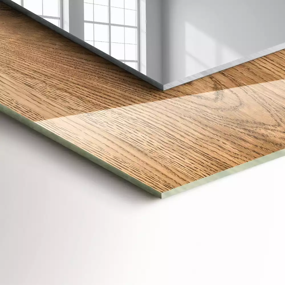 Miroir rectangulaire décoratif imprimé structure du bois