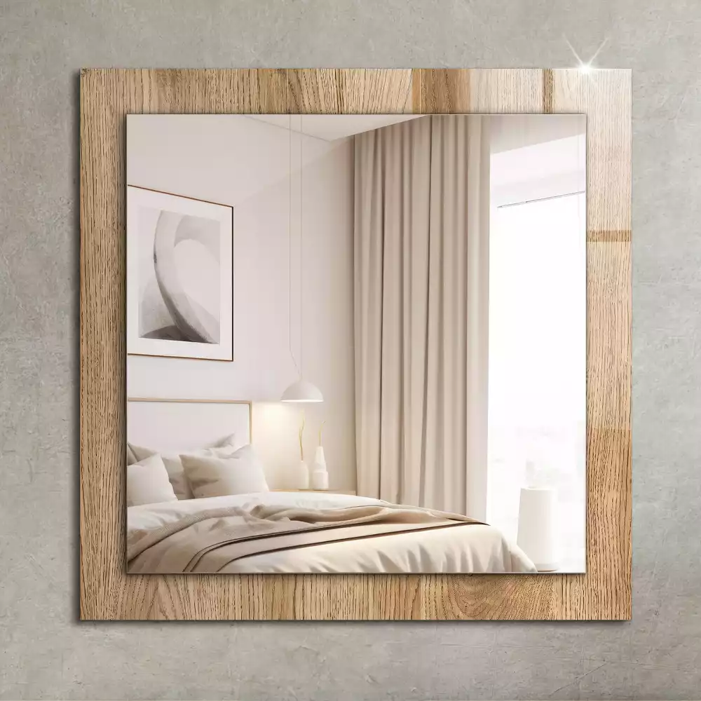 Miroir rectangulaire décoratif imprimé structure du bois