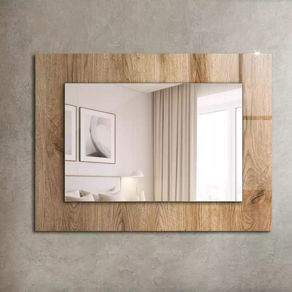 Miroir rectangulaire décoratif imprimé structure du bois
