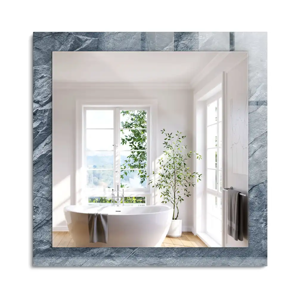 Miroir rectangulaire imprimé structure de roche minérale