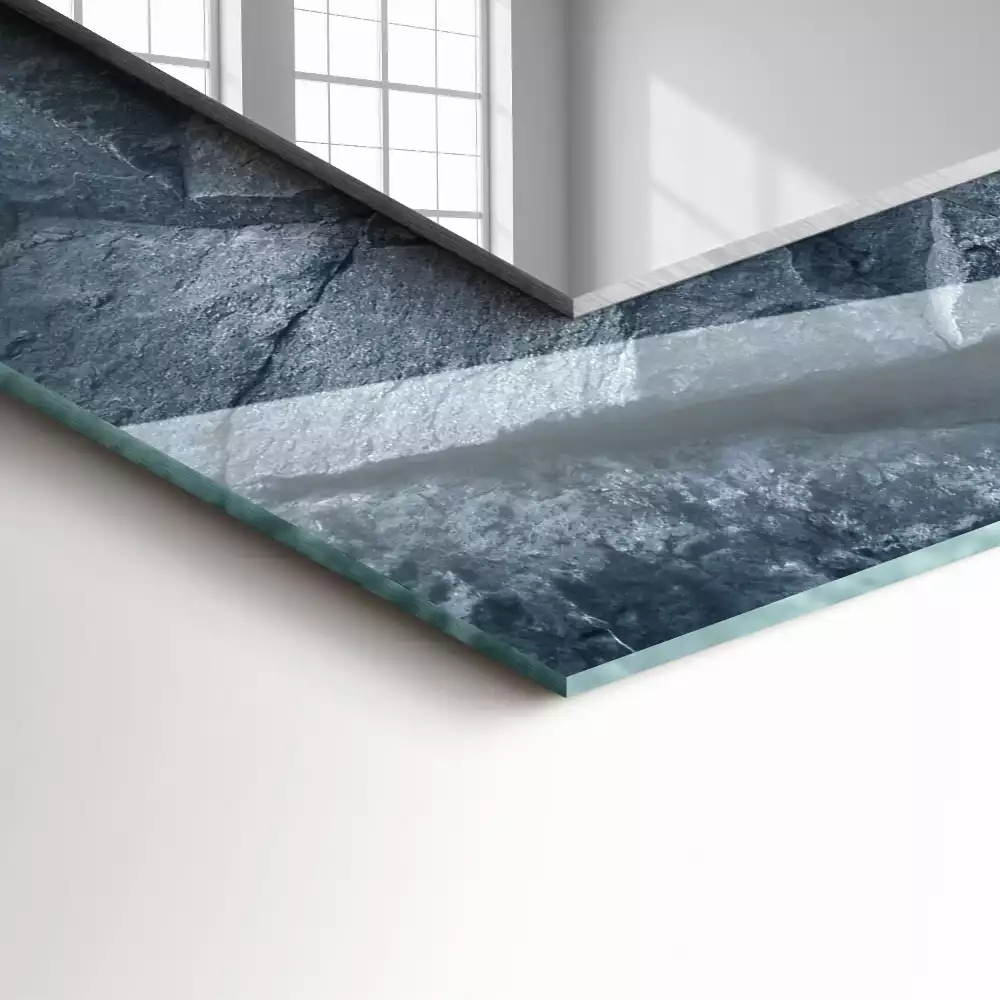 Miroir rectangulaire imprimé structure de roche minérale