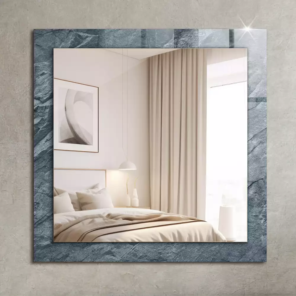 Miroir rectangulaire imprimé structure de roche minérale