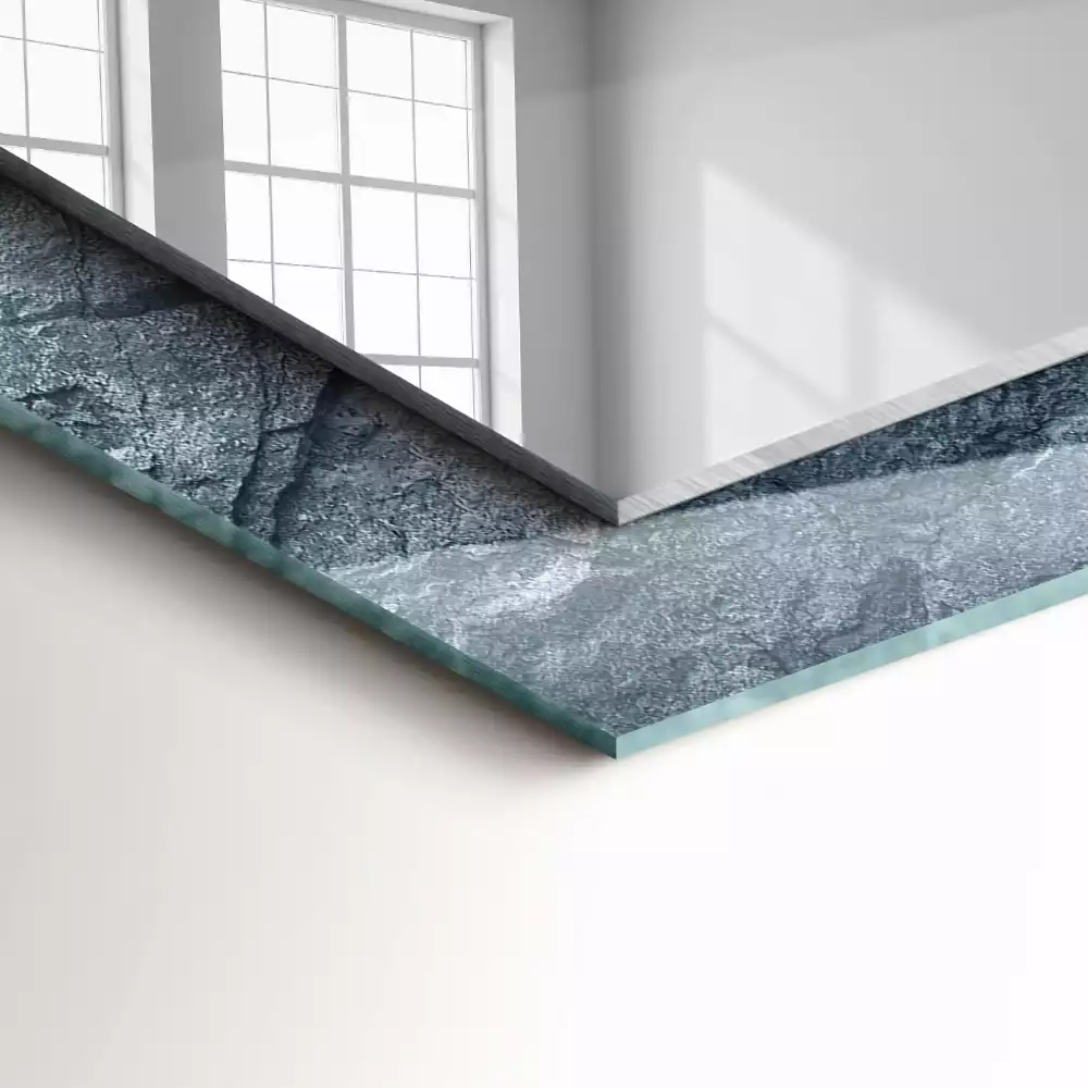 Miroir rectangulaire imprimé structure de roche minérale