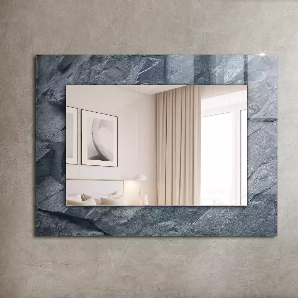 Miroir rectangulaire imprimé structure de roche minérale