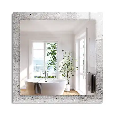 Miroir rectangulaire avec cadre imprimé structure de mur en béton