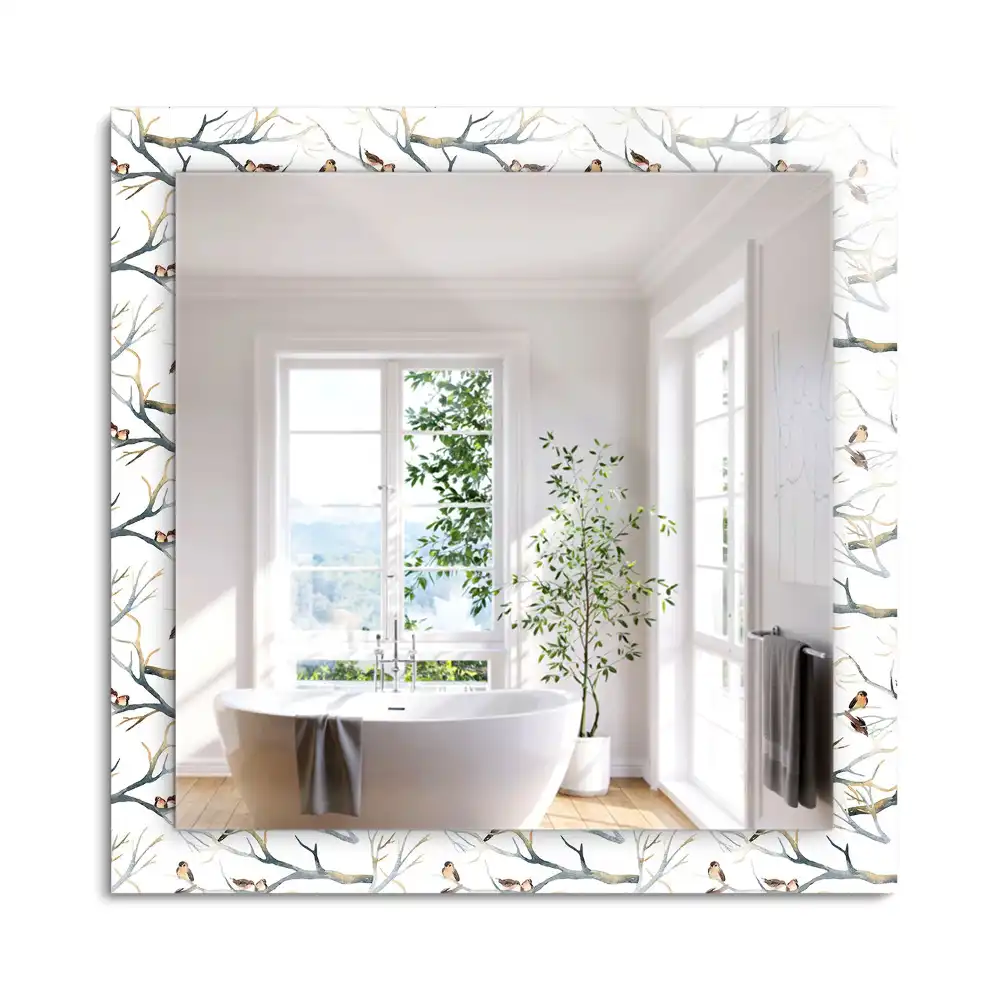 Miroir rectangulaire décoratif oiseaux sur branches