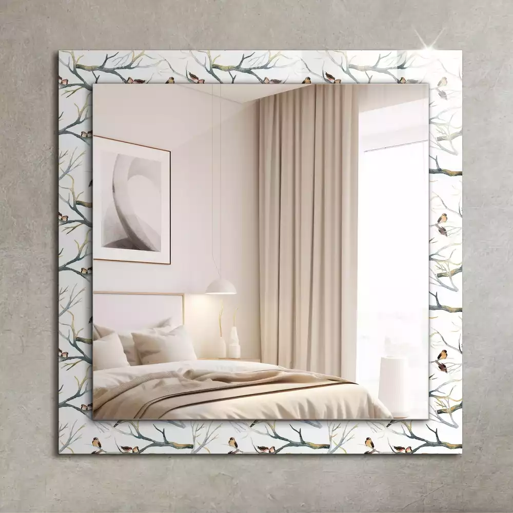 Miroir rectangulaire décoratif oiseaux sur branches