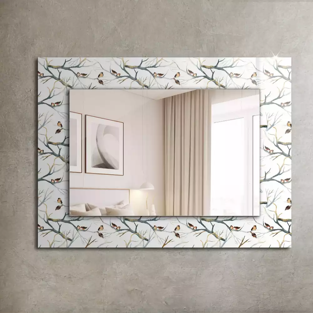Miroir rectangulaire décoratif oiseaux sur branches