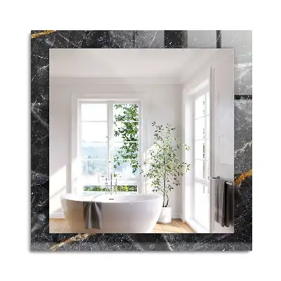 Miroir rectangulaire imprimé marbre noir veiné