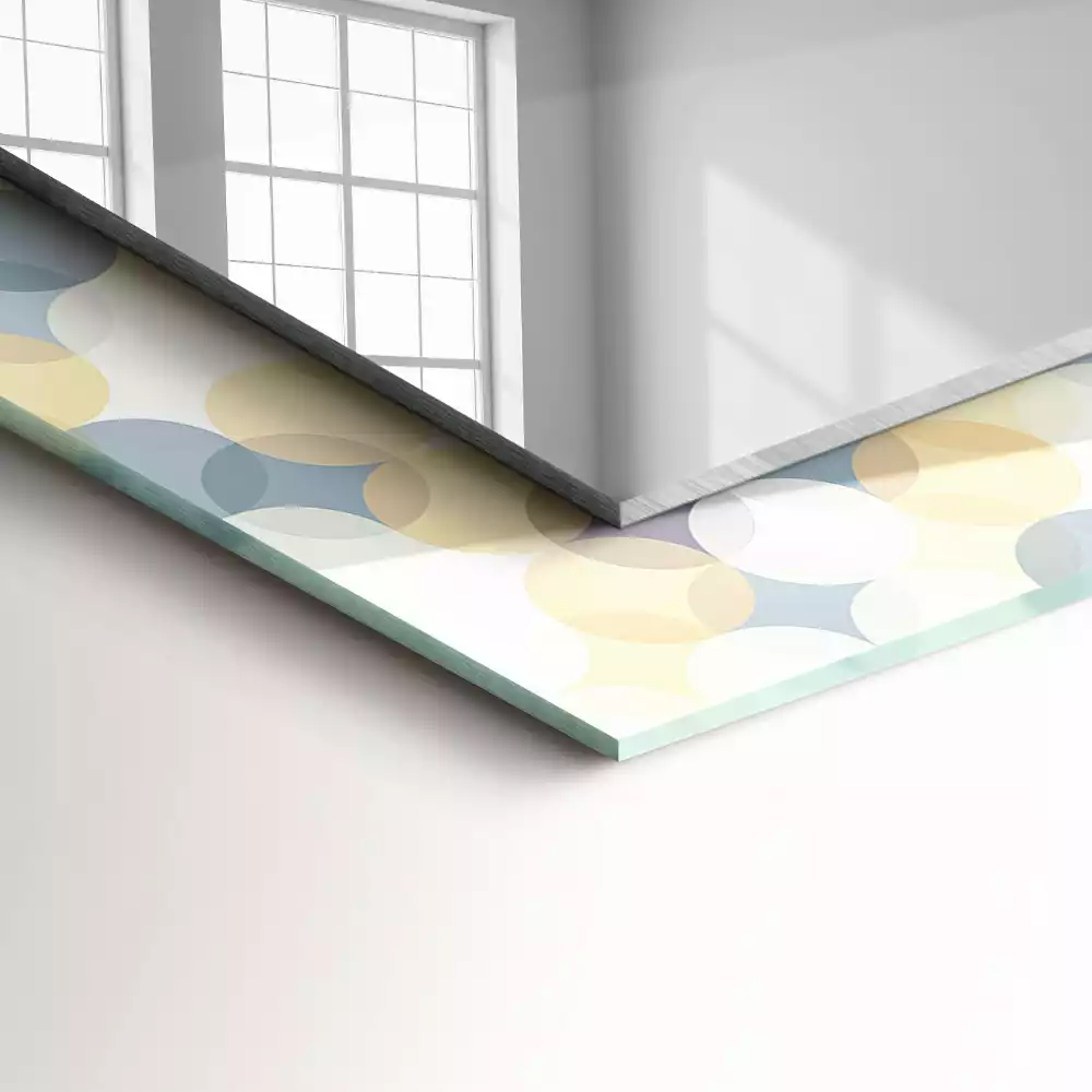 Miroir rectangulaire à cadre imprimé motifs arrondis colorés