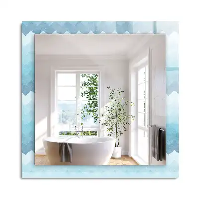 Miroir rectangulaire décoratif motif en zigzag avec dégradé