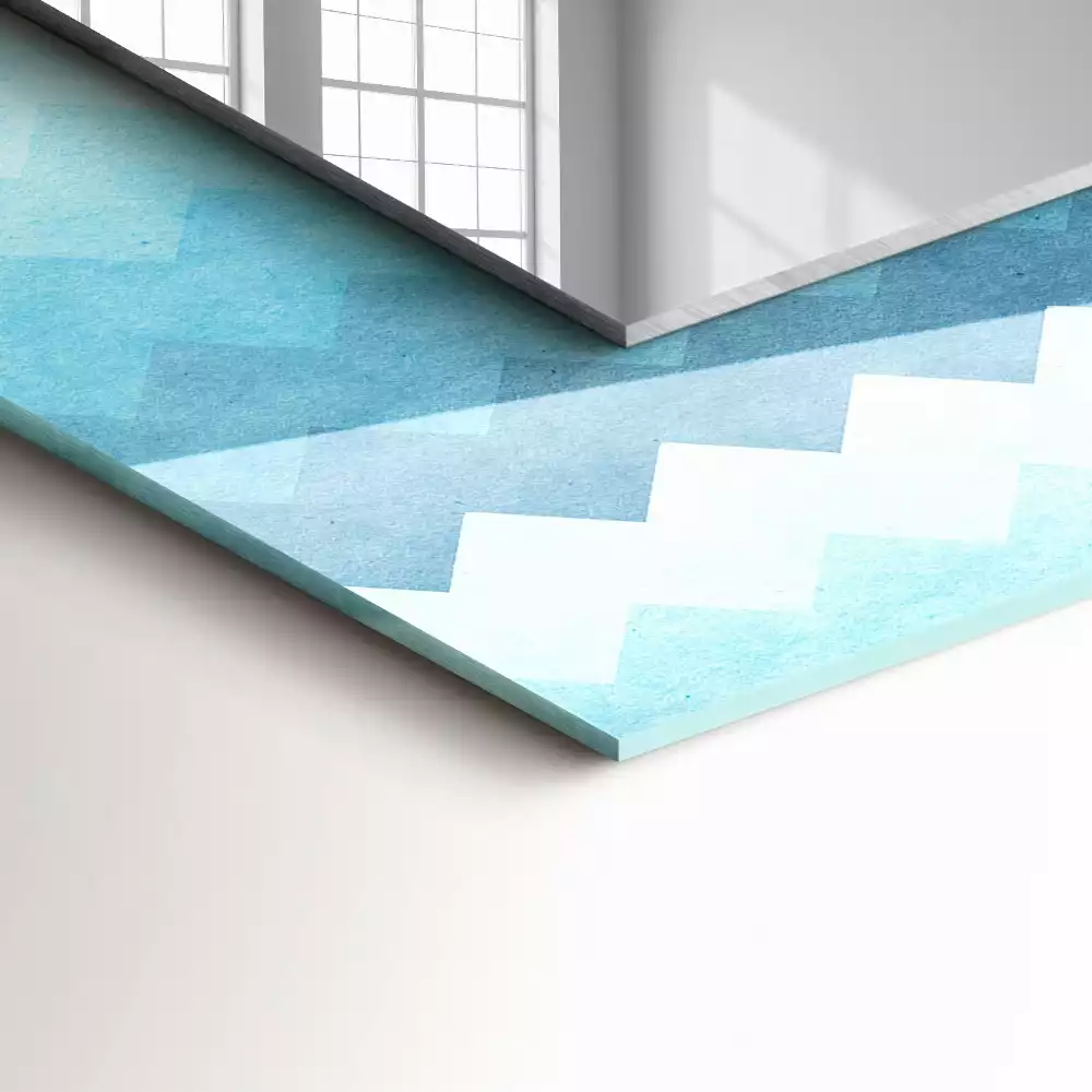 Miroir rectangulaire décoratif motif en zigzag avec dégradé