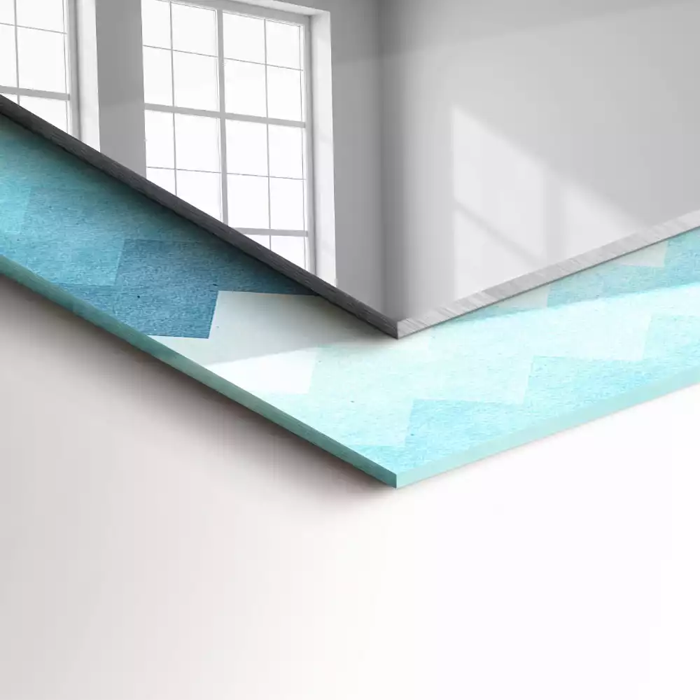 Miroir rectangulaire décoratif motif en zigzag avec dégradé