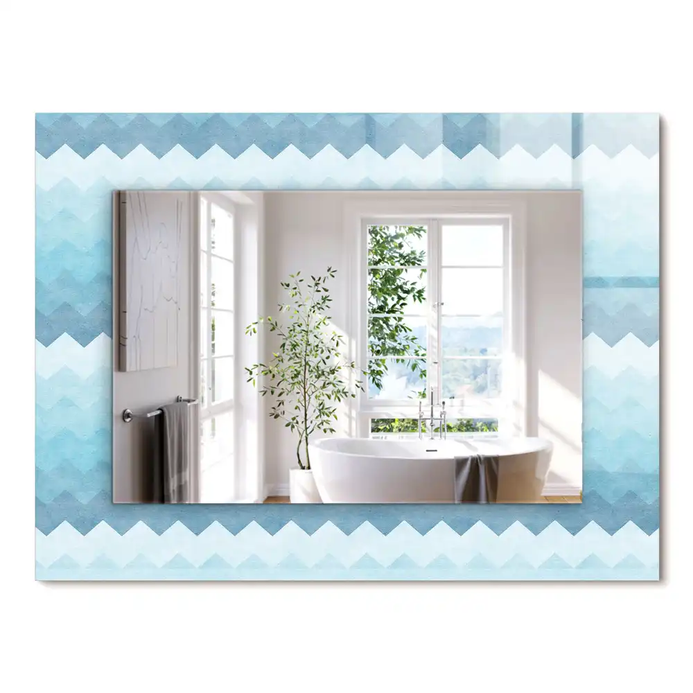 Miroir rectangulaire décoratif motif en zigzag avec dégradé