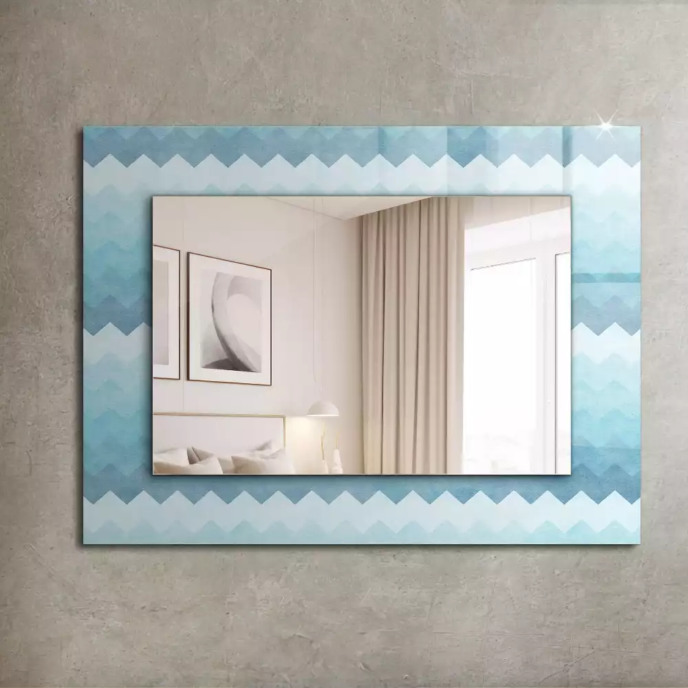 Miroir rectangulaire décoratif motif en zigzag avec dégradé