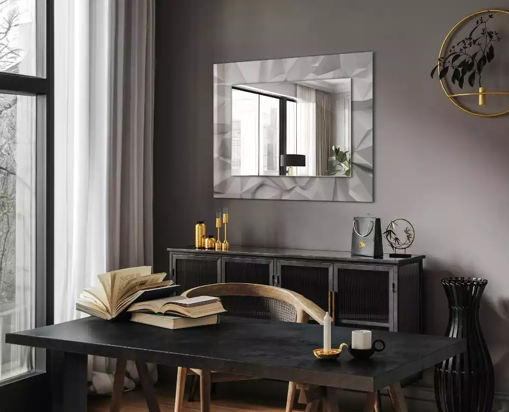 Miroir rectangulaire décoratif imprimé formes géométriques abstraites