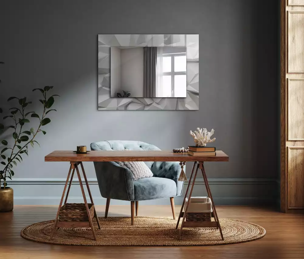 Miroir rectangulaire décoratif imprimé formes géométriques abstraites