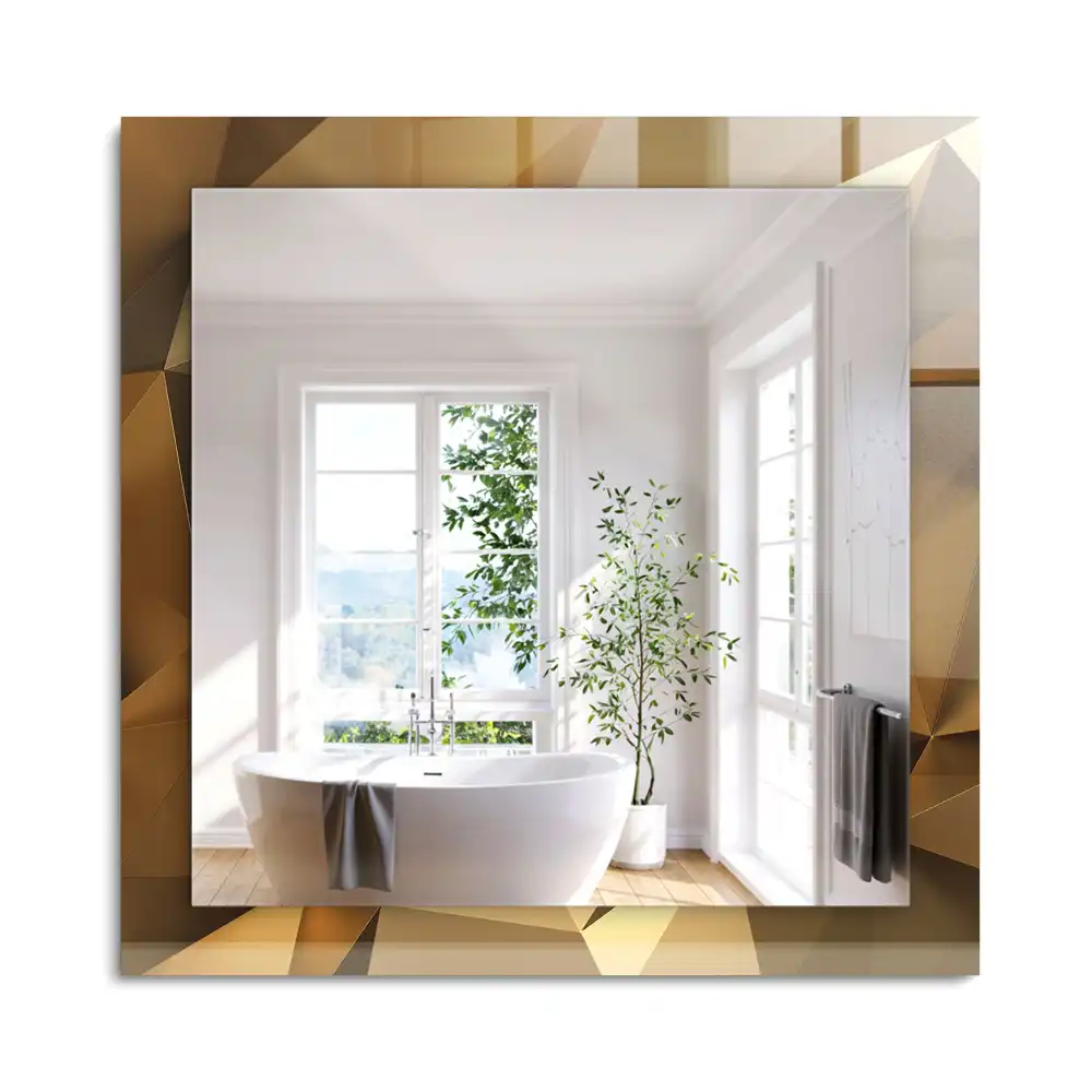 Miroir rectangulaire avec cadre imprimé formes géométriques