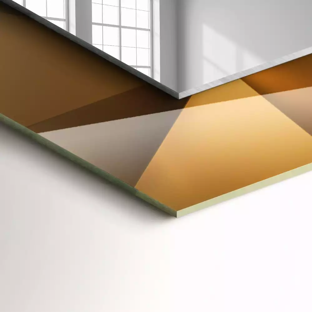 Miroir rectangulaire avec cadre imprimé formes géométriques