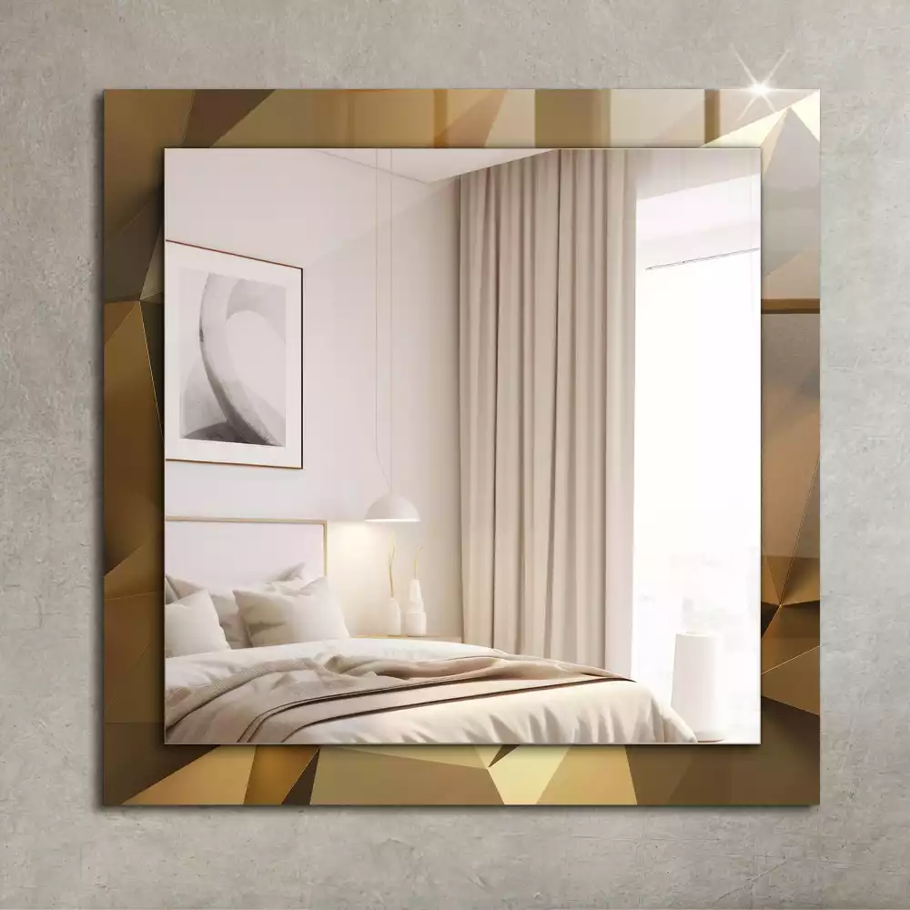 Miroir rectangulaire avec cadre imprimé formes géométriques