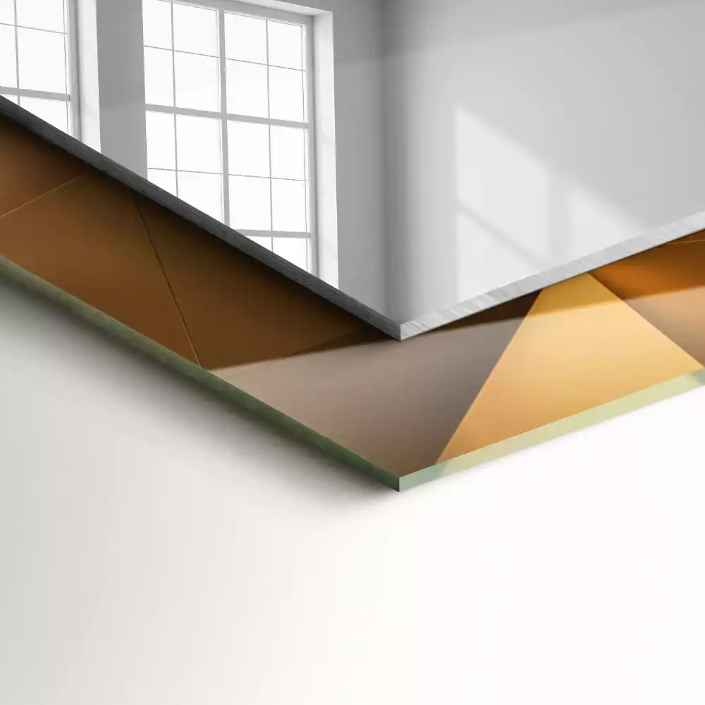 Miroir rectangulaire avec cadre imprimé formes géométriques