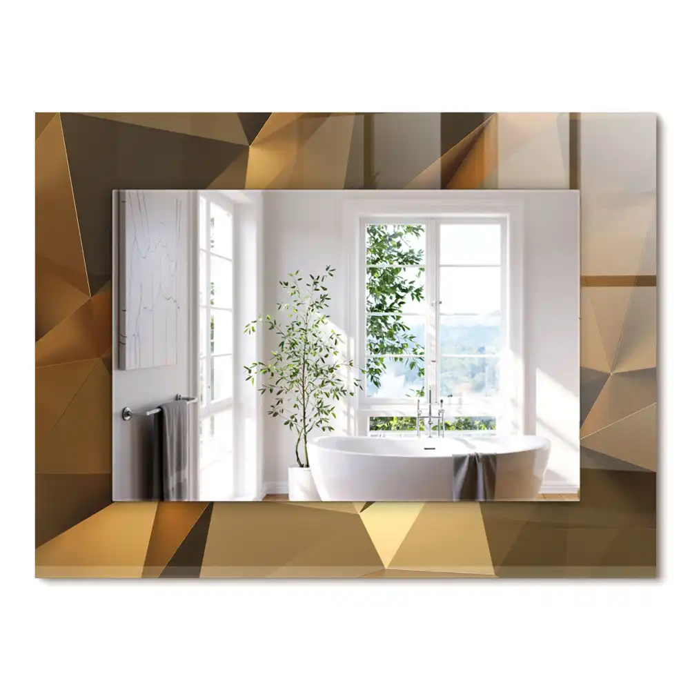 Miroir rectangulaire avec cadre imprimé formes géométriques