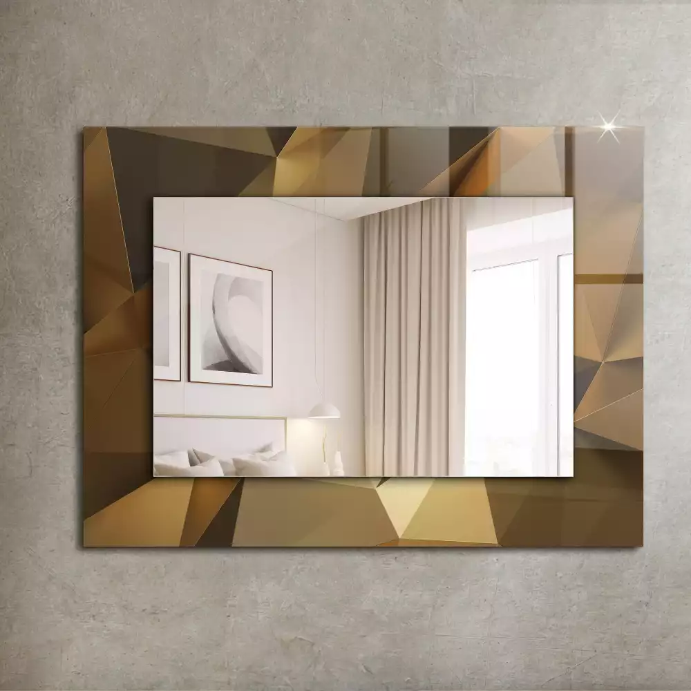 Miroir rectangulaire avec cadre imprimé formes géométriques