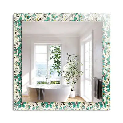 Miroir rectangulaire décoratif oiseaux et fleurs