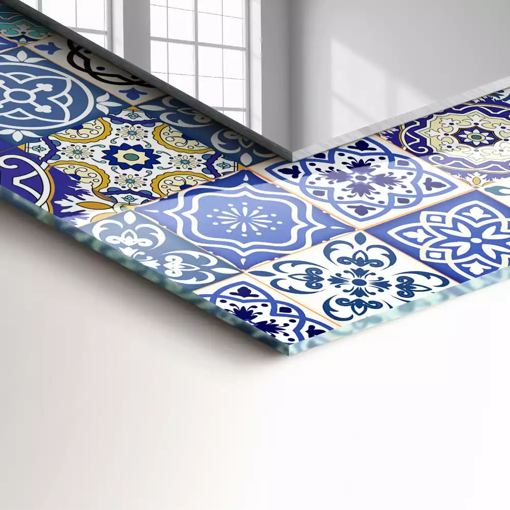 Miroir rectangulaire imprimé motifs marocains