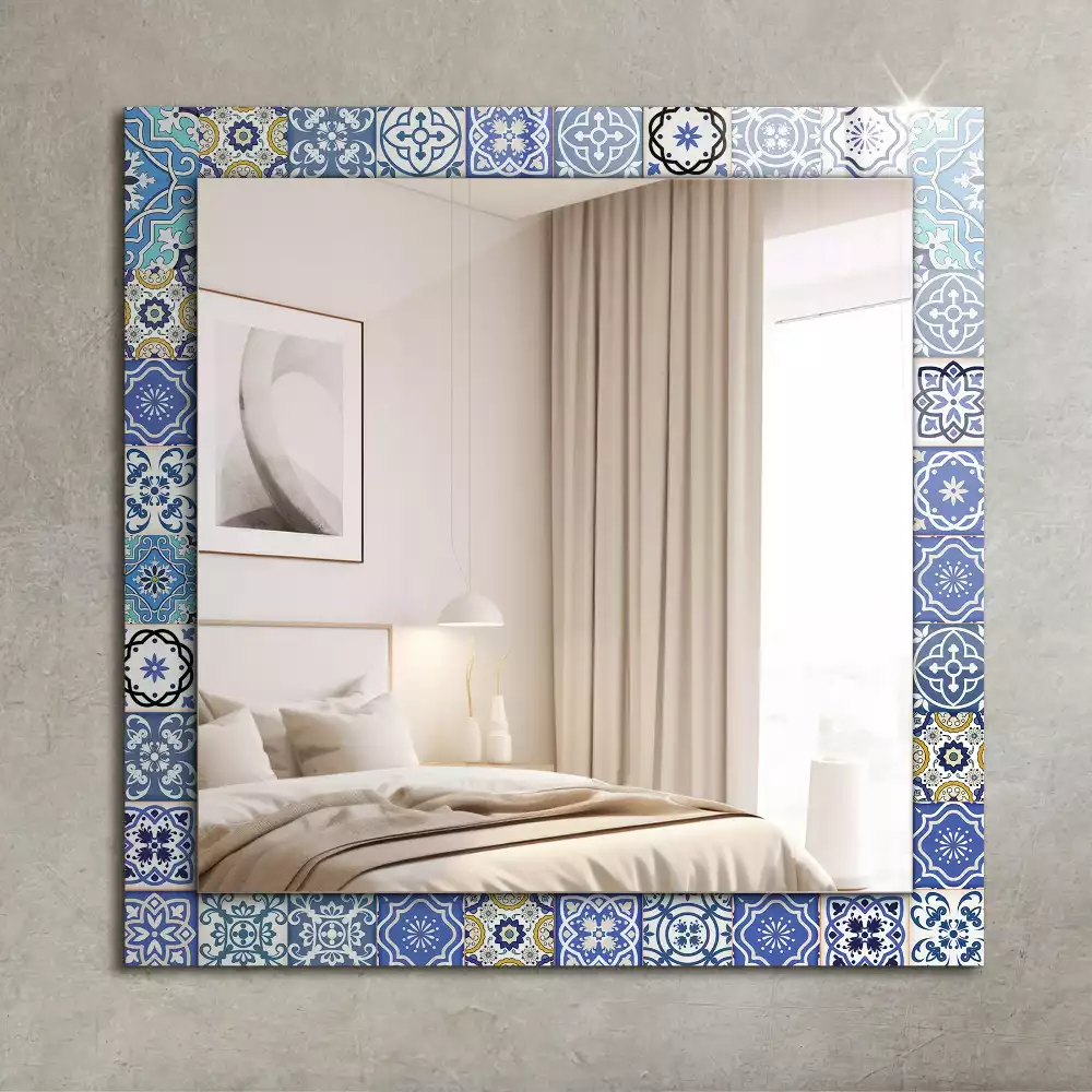 Miroir rectangulaire imprimé motifs marocains
