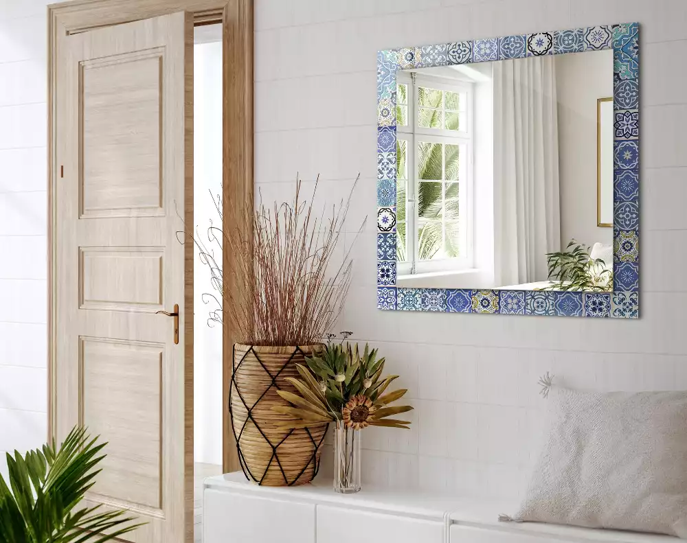 Miroir rectangulaire imprimé motifs marocains