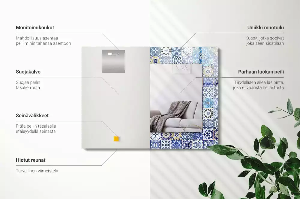 Miroir rectangulaire imprimé motifs marocains